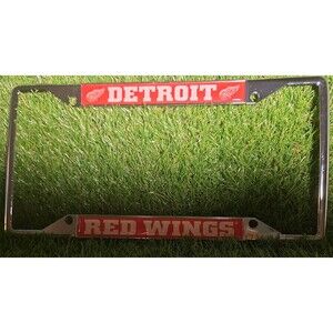 Detroit Red Wings Ez View Metal License Plate Frame Chrome Tag Cover, Laser Cut